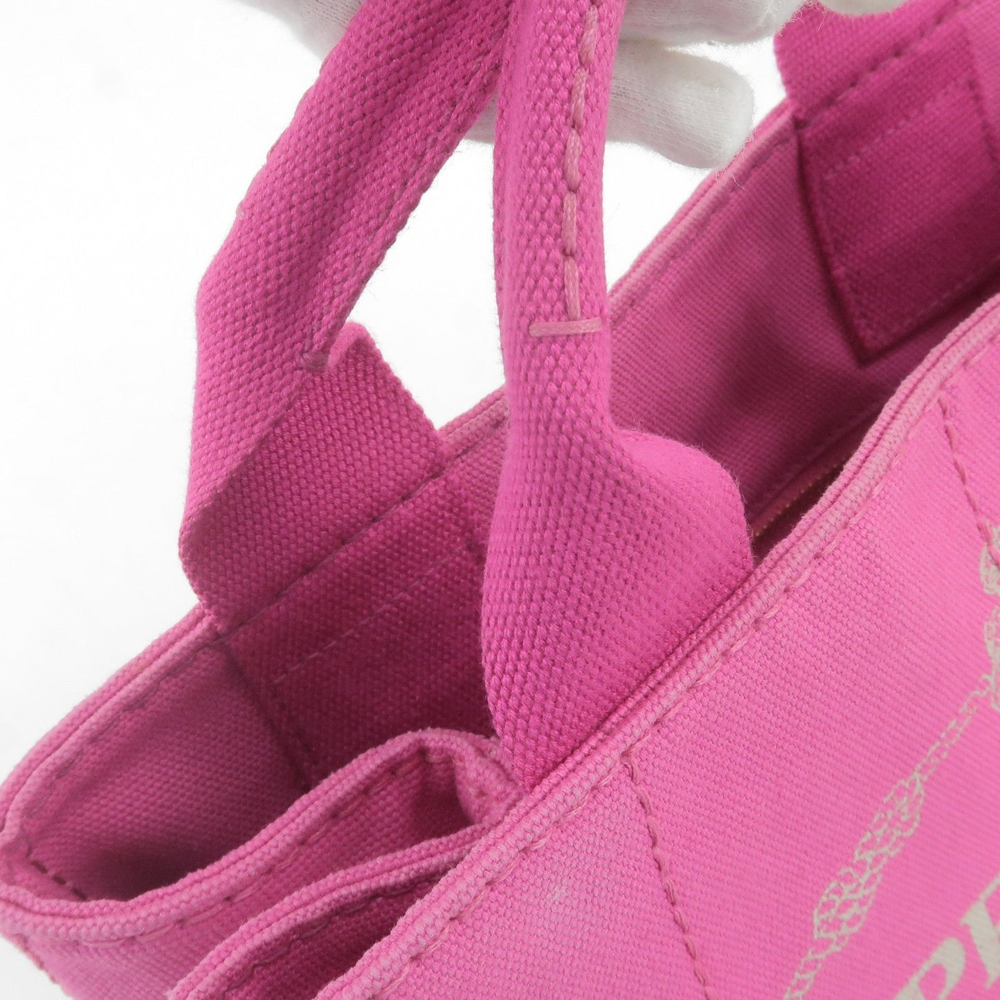 PRADA Canapa Mini Canvas Tote Bag Pink BN2439