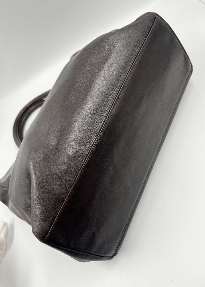 Prada Dark Brown Leather Tote