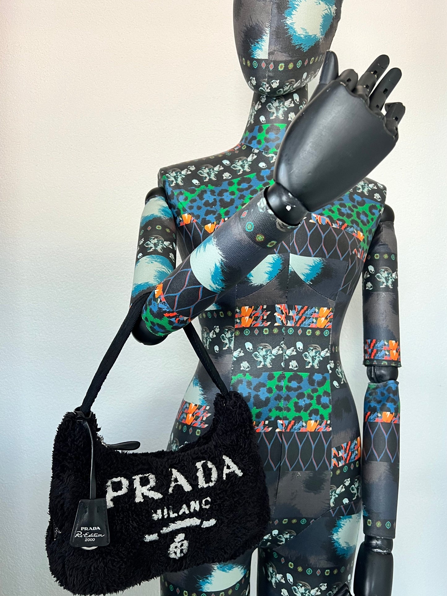 Prada faux fur re edition shoulder bag