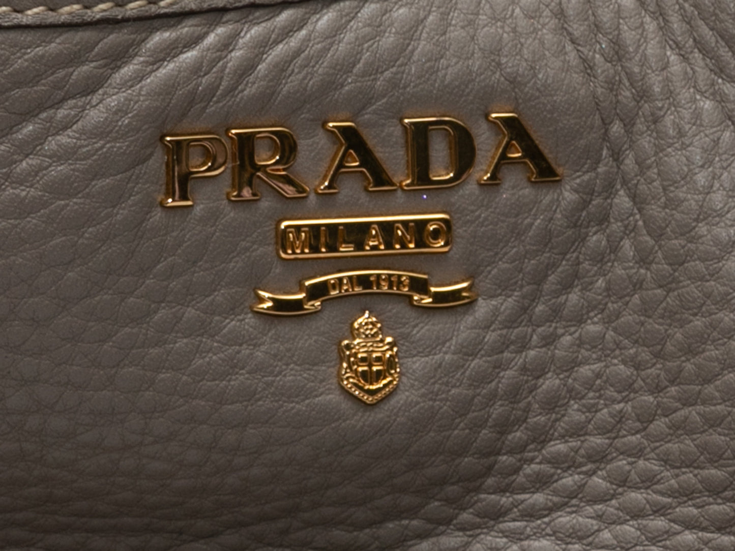 Gray Prada Leather Hobo Tote Bag