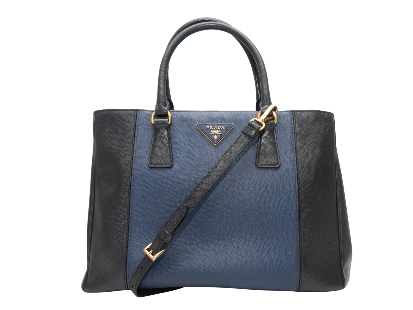 Navy & Blue Prada Galleria Saffiano Baltic Blue Tote Bag