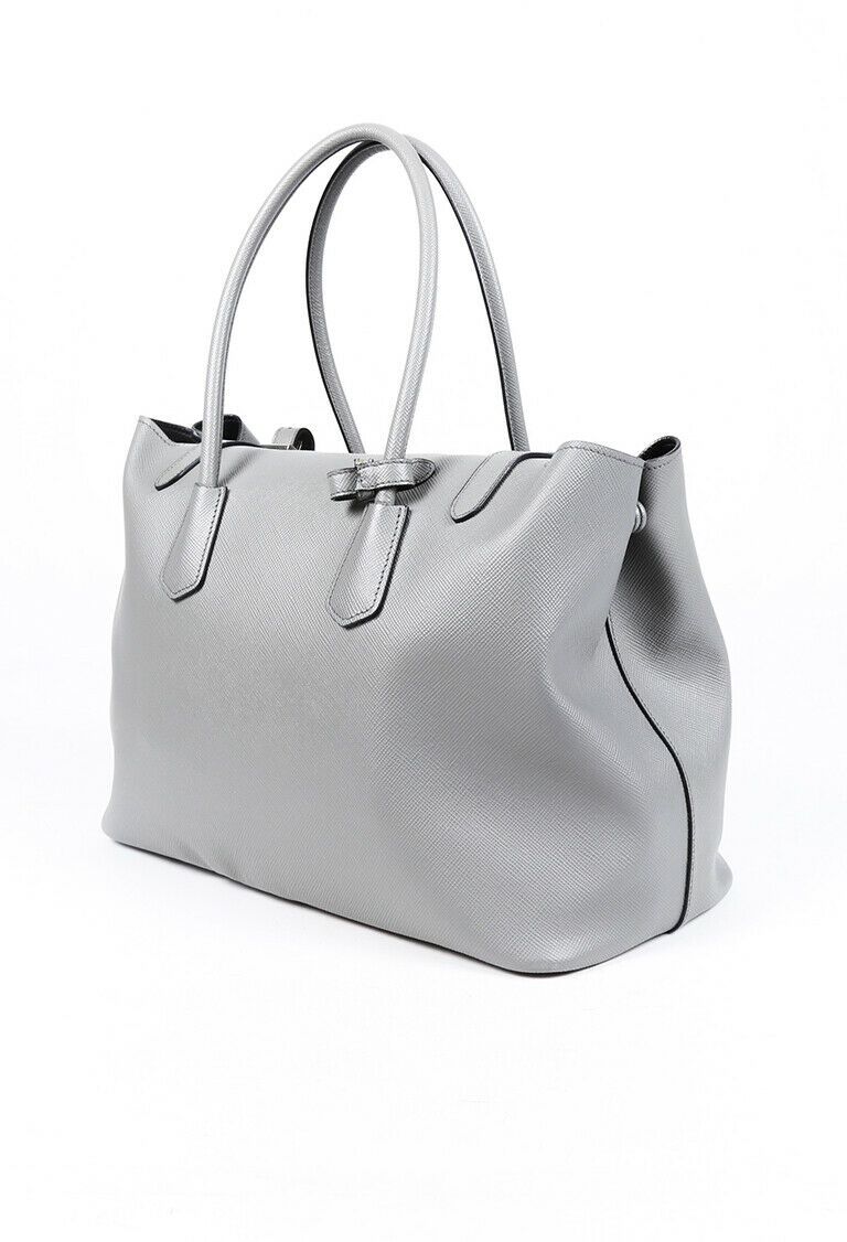 Prada Bag Gray Saffiano Leather Tote