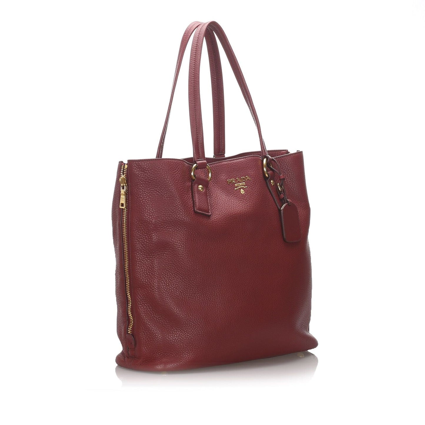 Prada Red Calf Leather Vitello Daino Tote Bag Italy