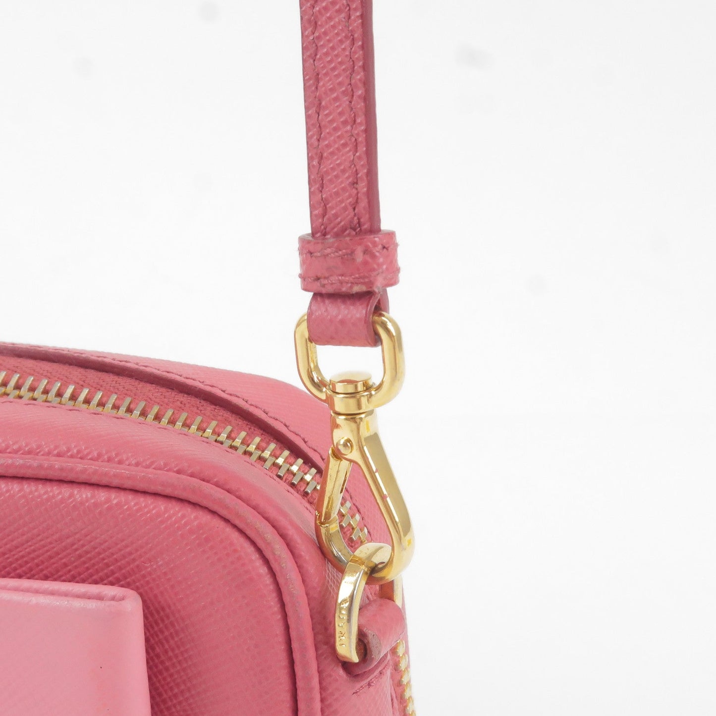 PRADA Bow Ribbon Leather Shoulder Bag Purse Pink