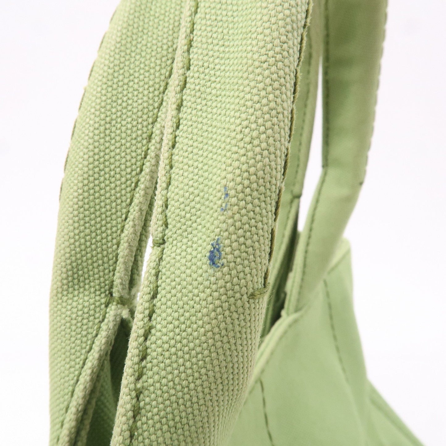 PRADA Canapa Canvas Tote Bag Hand Bag Green B1877B