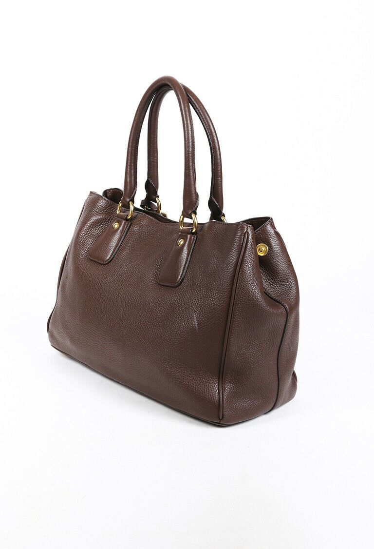 Prada Bag Brown Vitello Daino Leather Tote