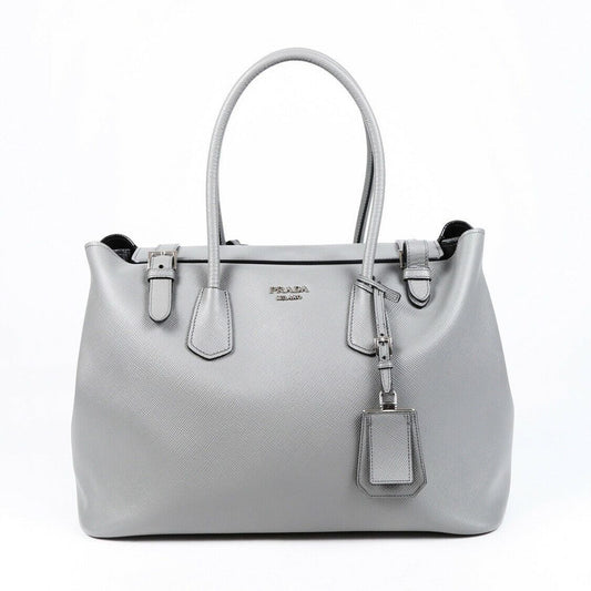 Prada Bag Gray Saffiano Leather Tote