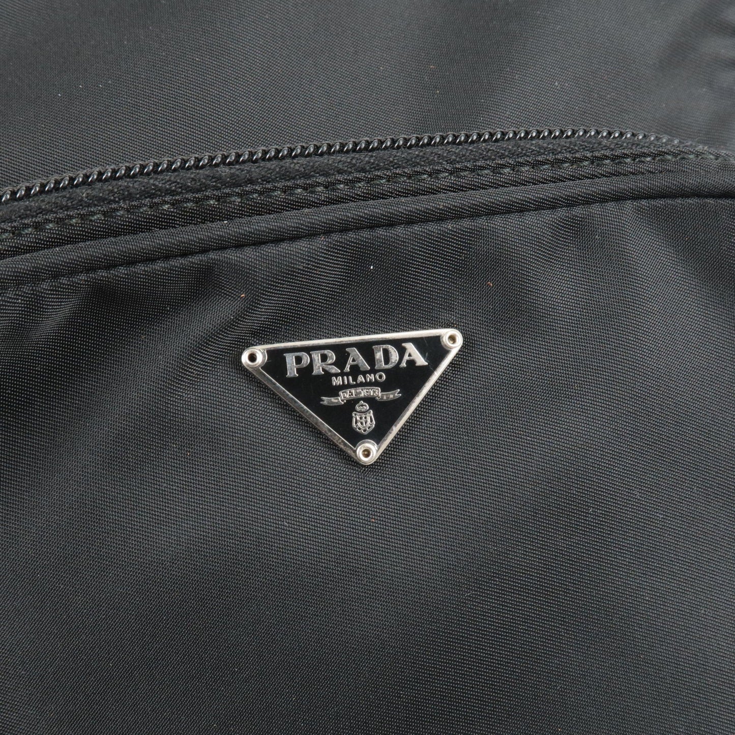 PRADA Logo Nylon Leather Shoulder Bag NERO Black BT0169