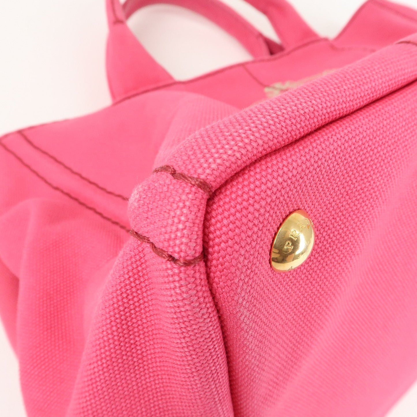 PRADA Canapa Canvas 2Way Bag Hand Bag Shoulder Bag Pink 1BG642