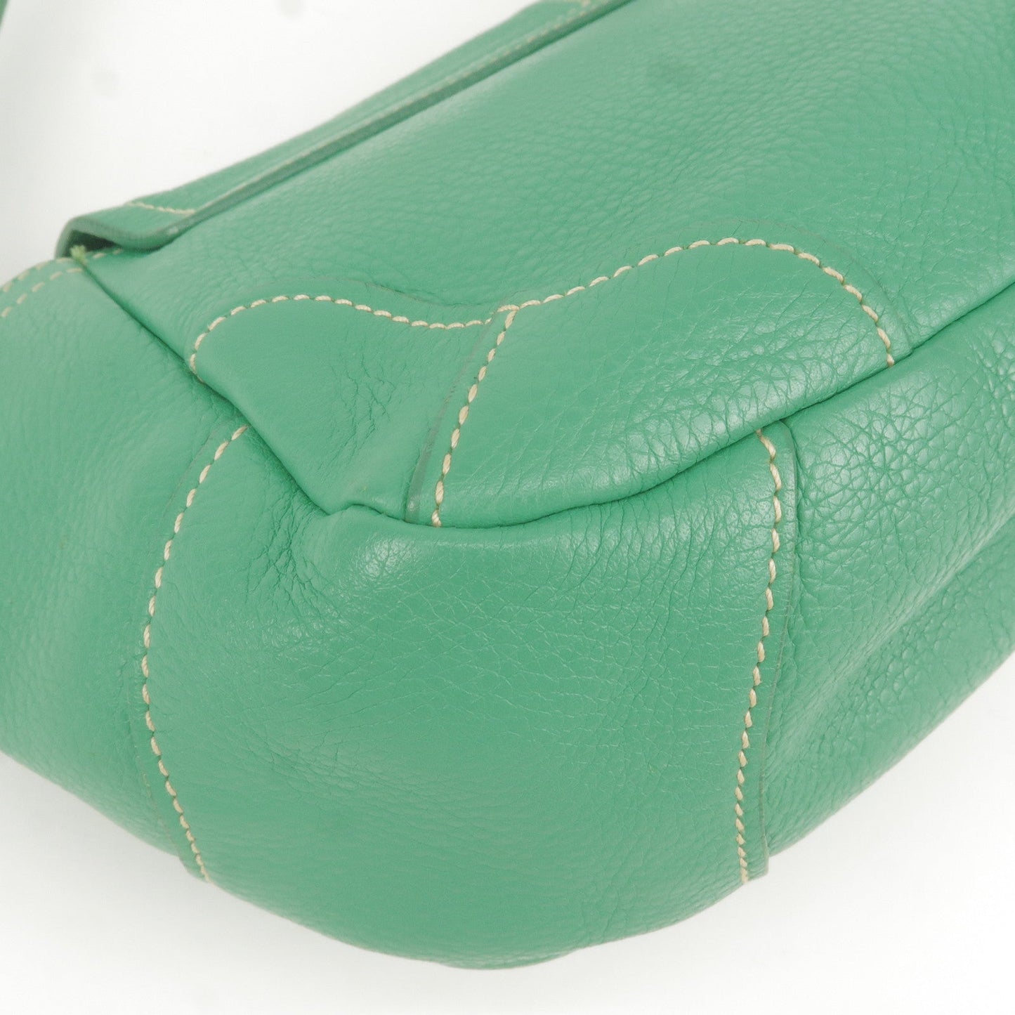 PRADA Logo Leather Shoulder Bag Crossbody Bag Green