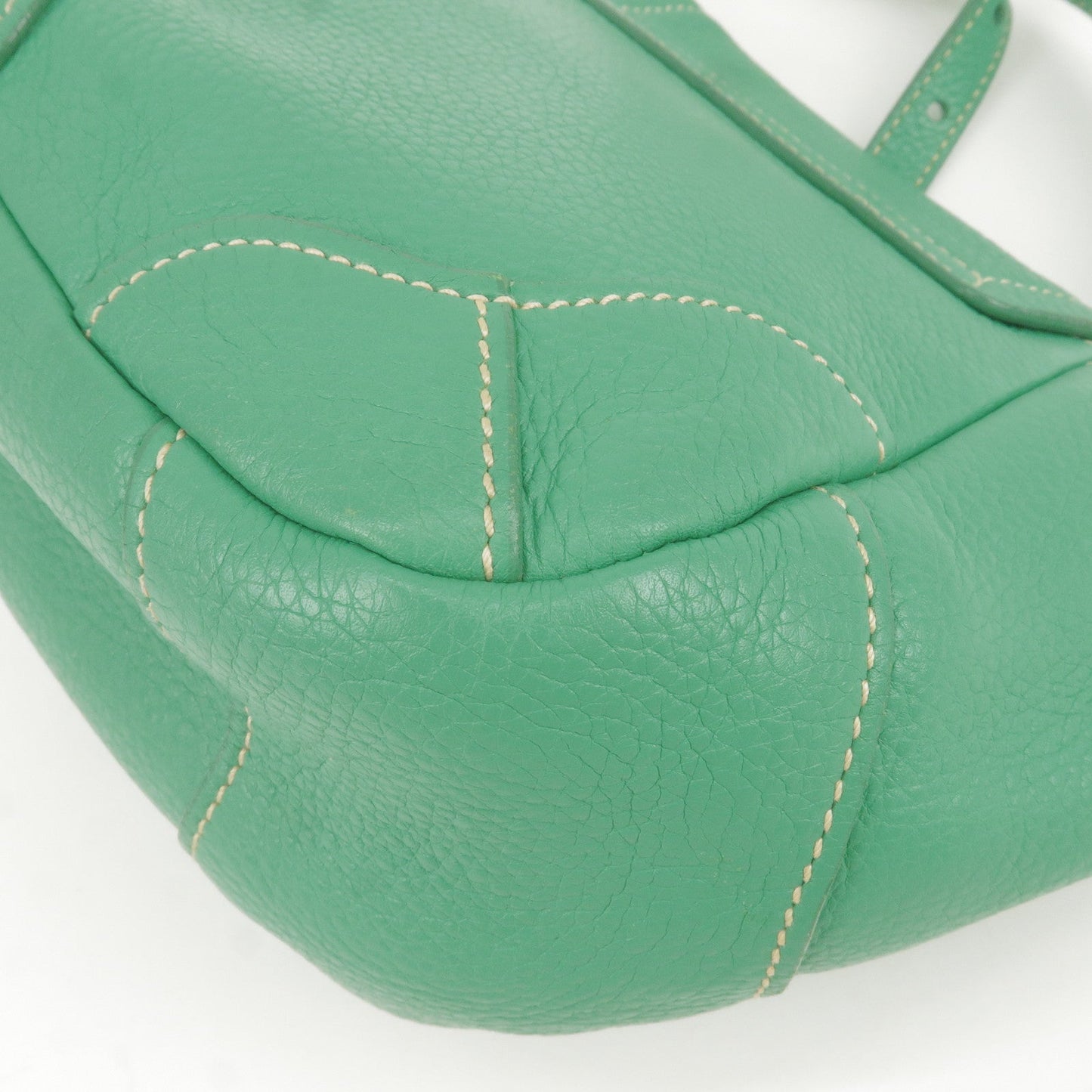 PRADA Logo Leather Shoulder Bag Crossbody Bag Green