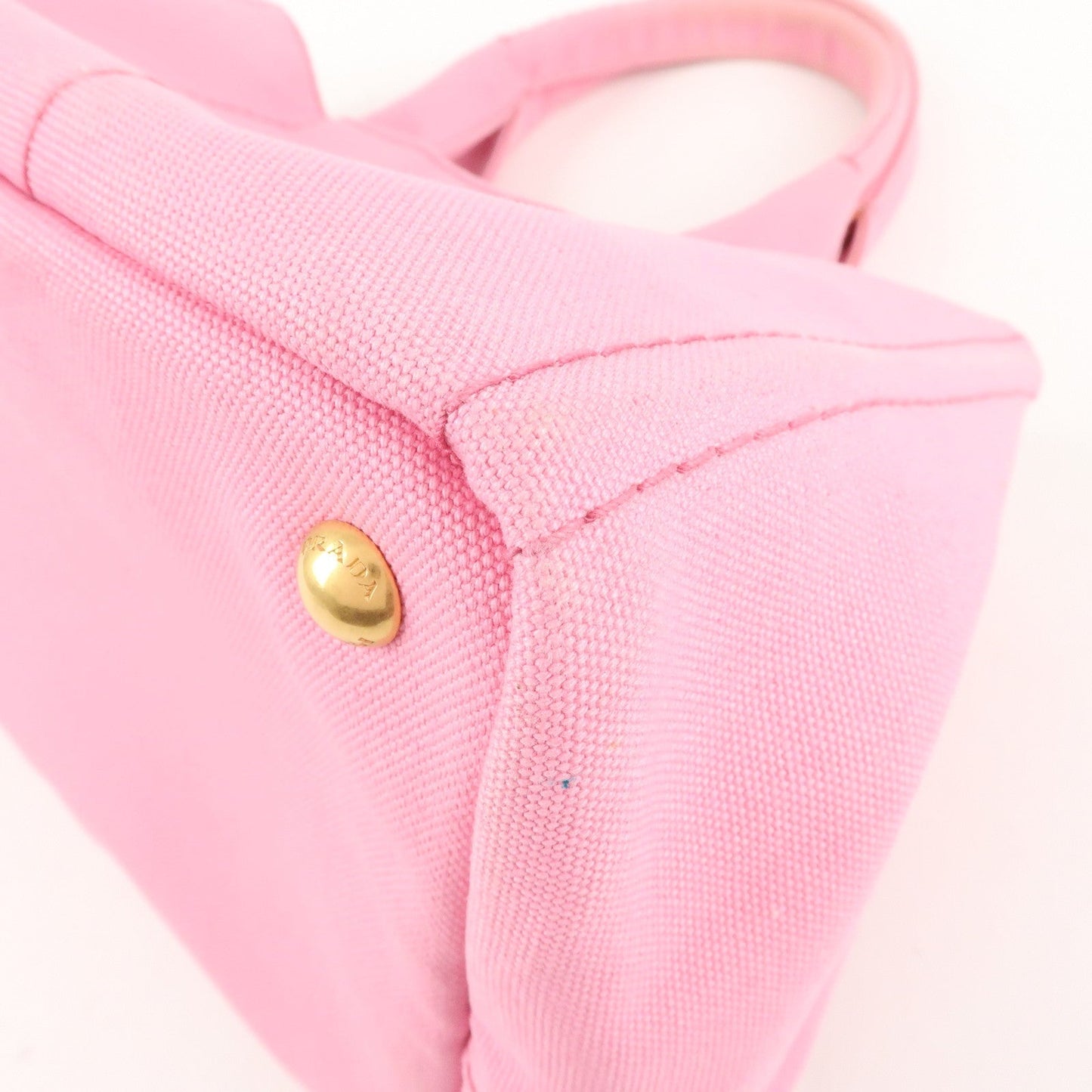 PRADA Logo Canvas Canapa Tote Bag Shoulder Bag Pink