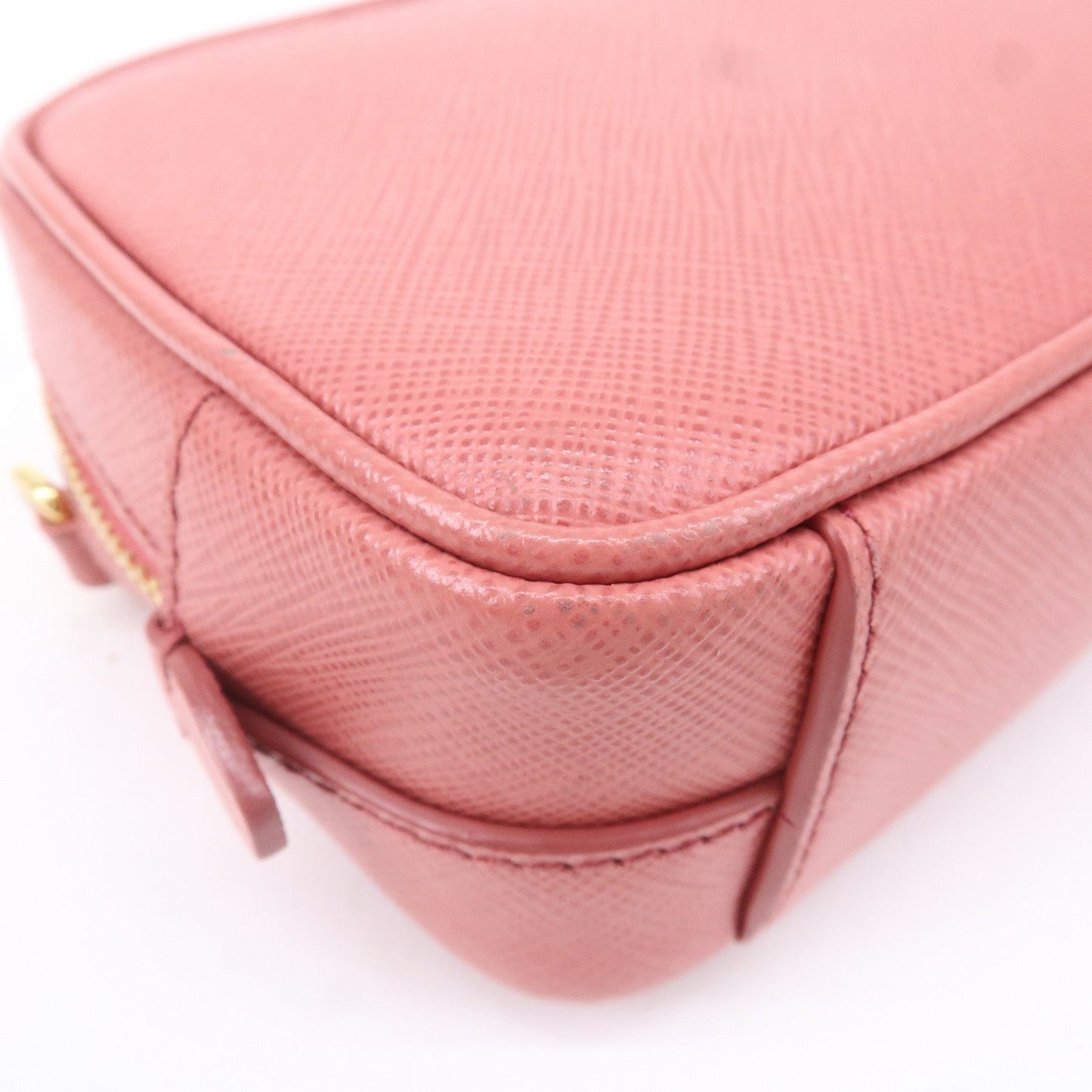 PRADA Logo Leather Crossbody Shoulder Bag Pink 1N1674