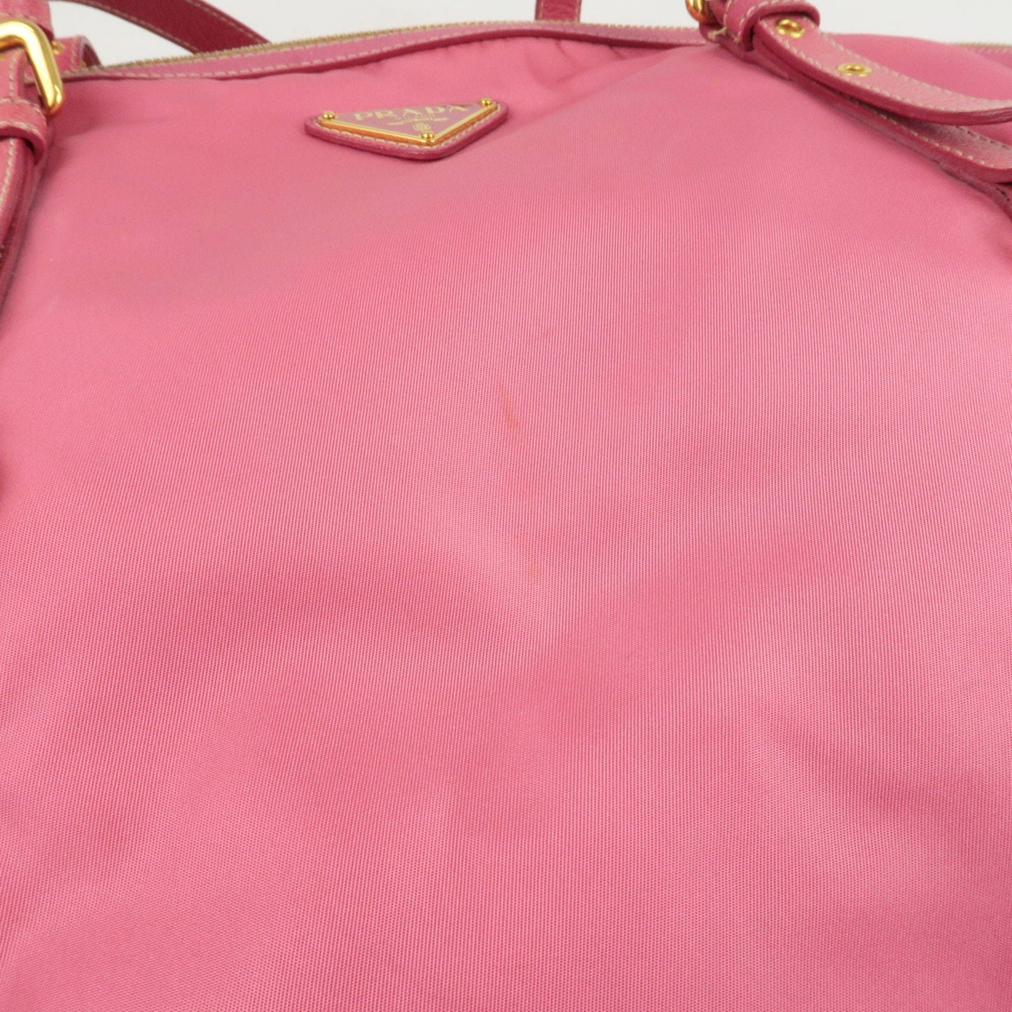 PRADA Logo Nylon Leather 2Way Bag Tote Bag Hand Bag Pink