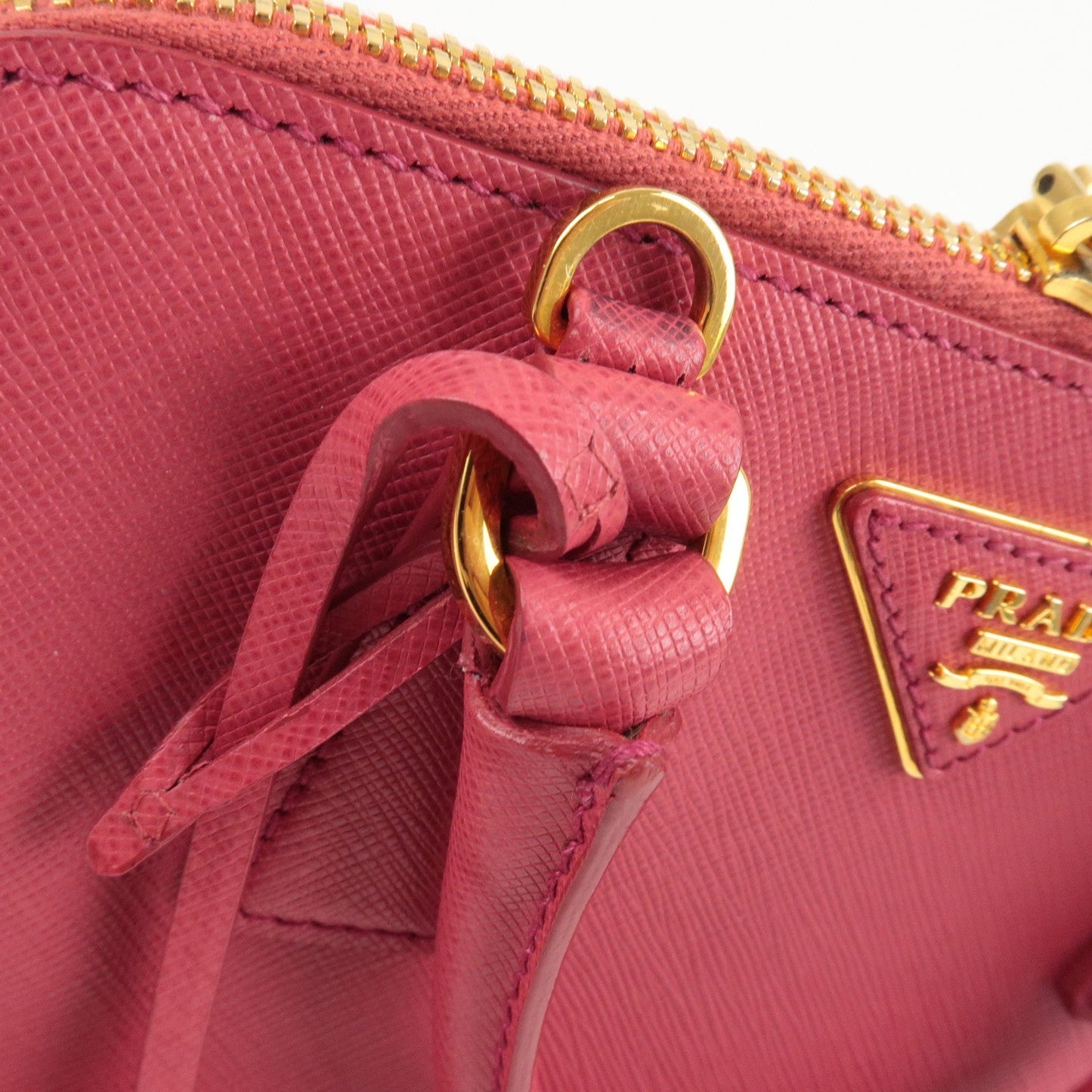 PRADA Logo Leather 2Way Hand Bag Shoulder Bag Pink BL0838