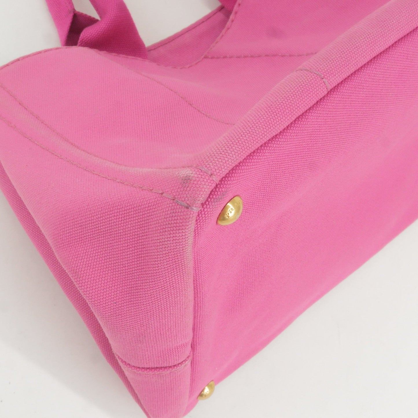 PRADA Canapa Canvas Tote Bag Hand Bag Pink BN1877