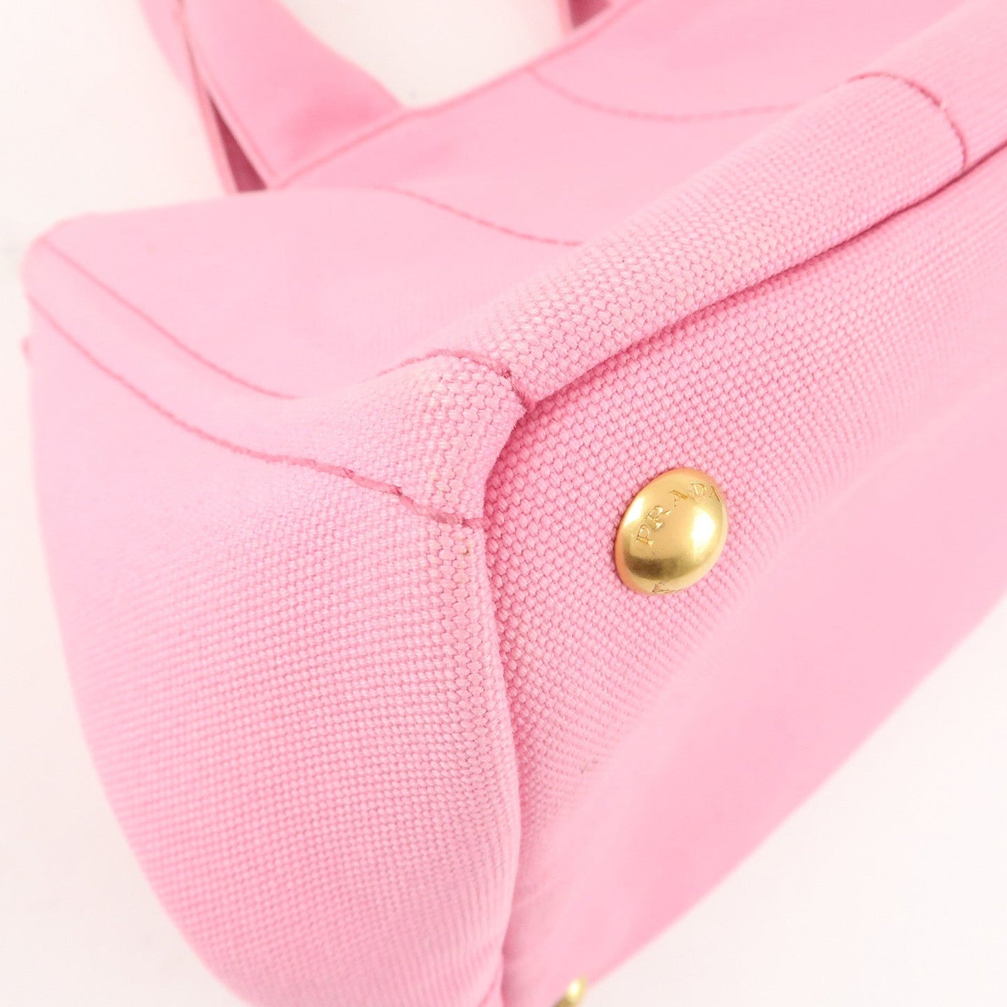 PRADA Logo Canvas Canapa Tote Bag Shoulder Bag Pink