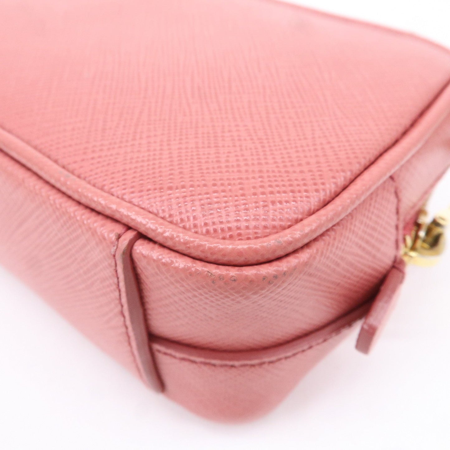 PRADA Logo Leather Crossbody Shoulder Bag Pink 1N1674