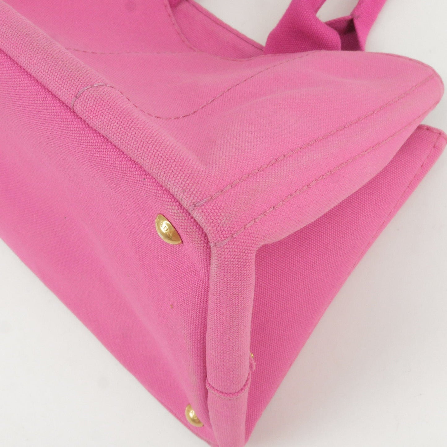 PRADA Canapa Canvas Tote Bag Hand Bag Pink BN1877