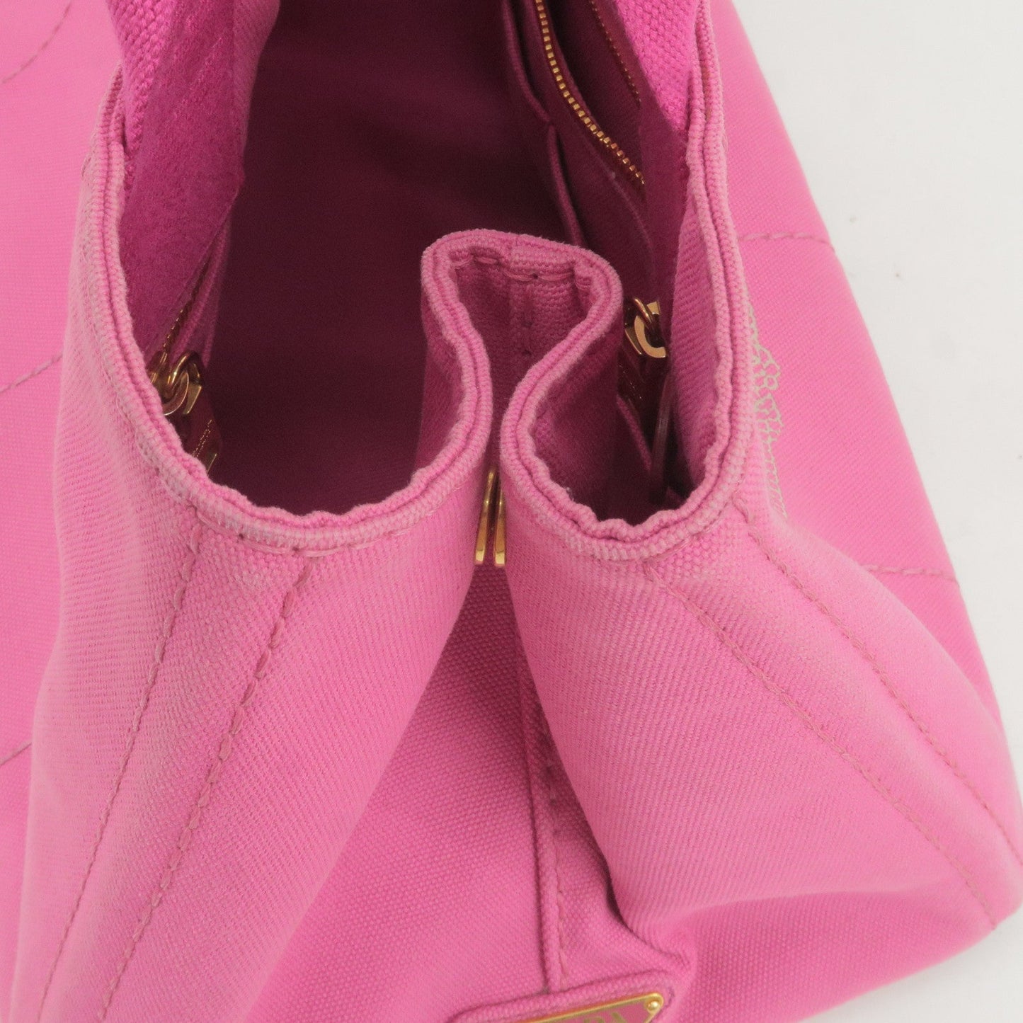 PRADA Canapa Canvas Tote Bag Hand Bag Pink BN1877