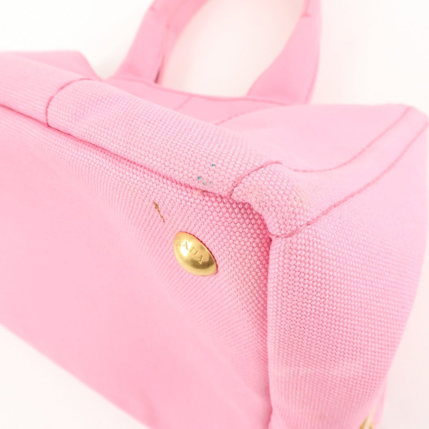 PRADA Logo Canvas Canapa Tote Bag Shoulder Bag Pink