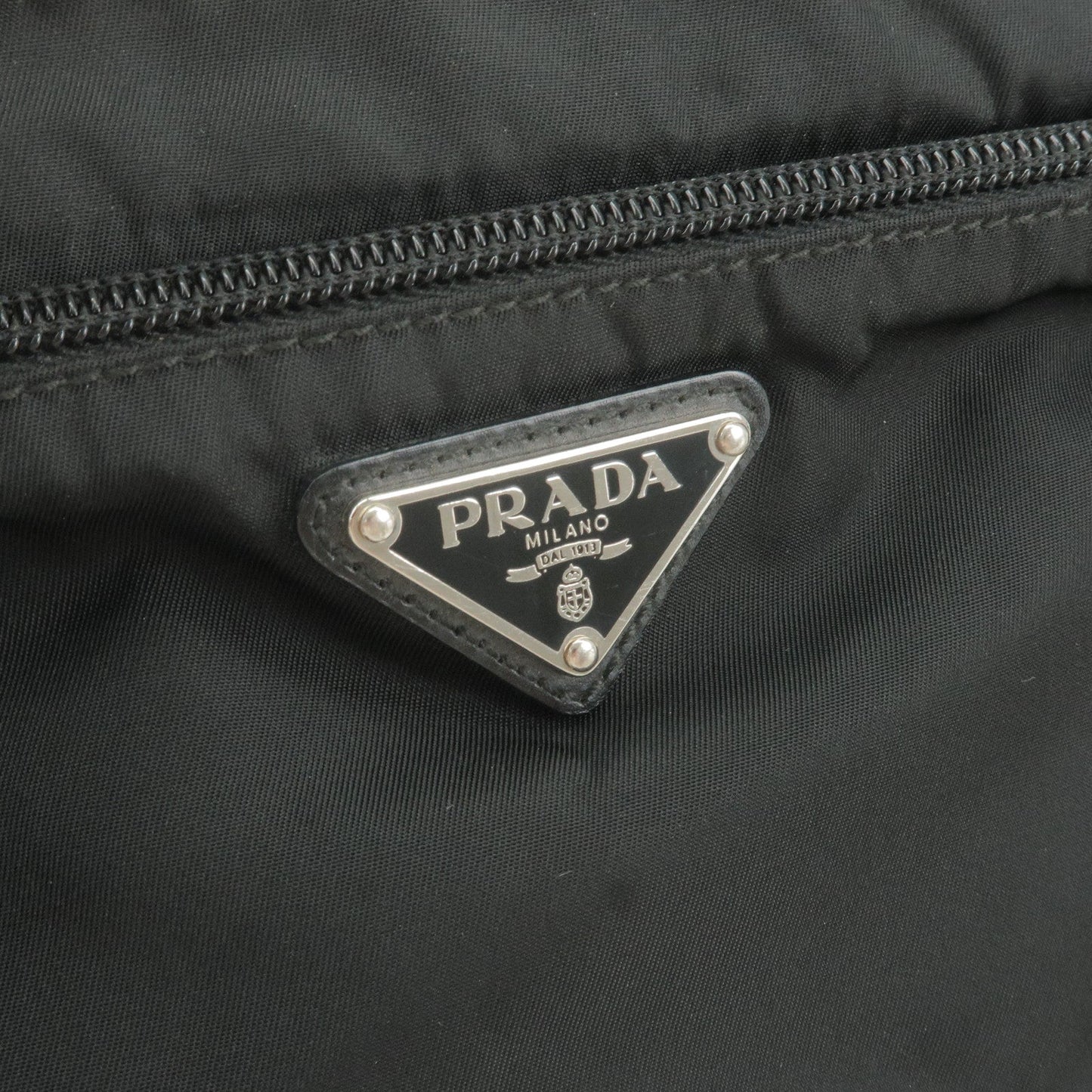 PRADA Logo Nylon Leather Shoulder Bag Crossbody Bag Black