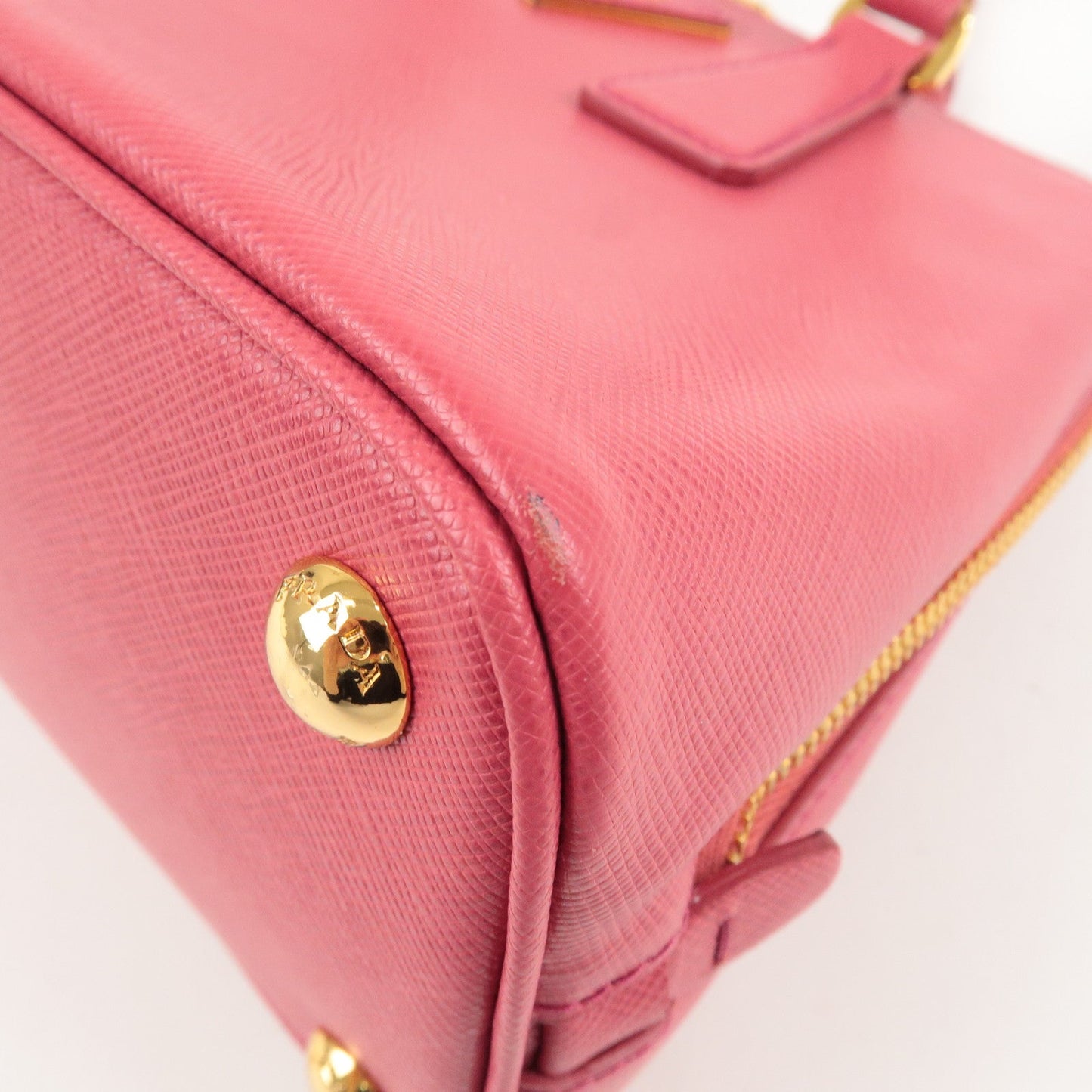 PRADA Logo Leather 2Way Hand Bag Shoulder Bag Pink BL0838