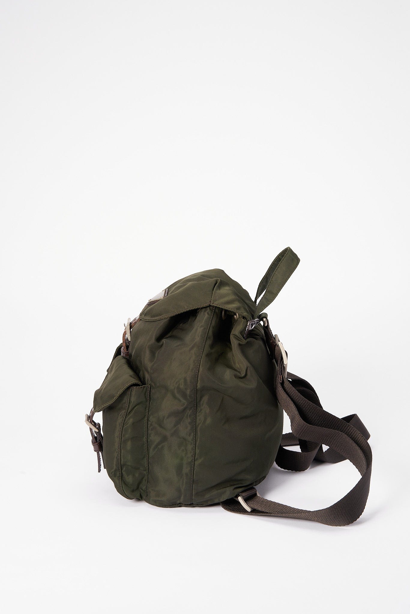 Prada Khaki Nylon Backpack