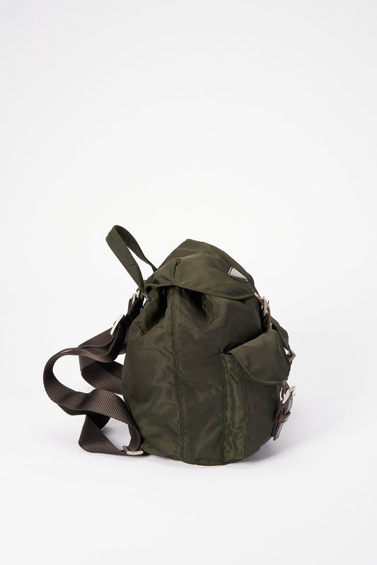 Prada Khaki Nylon Backpack