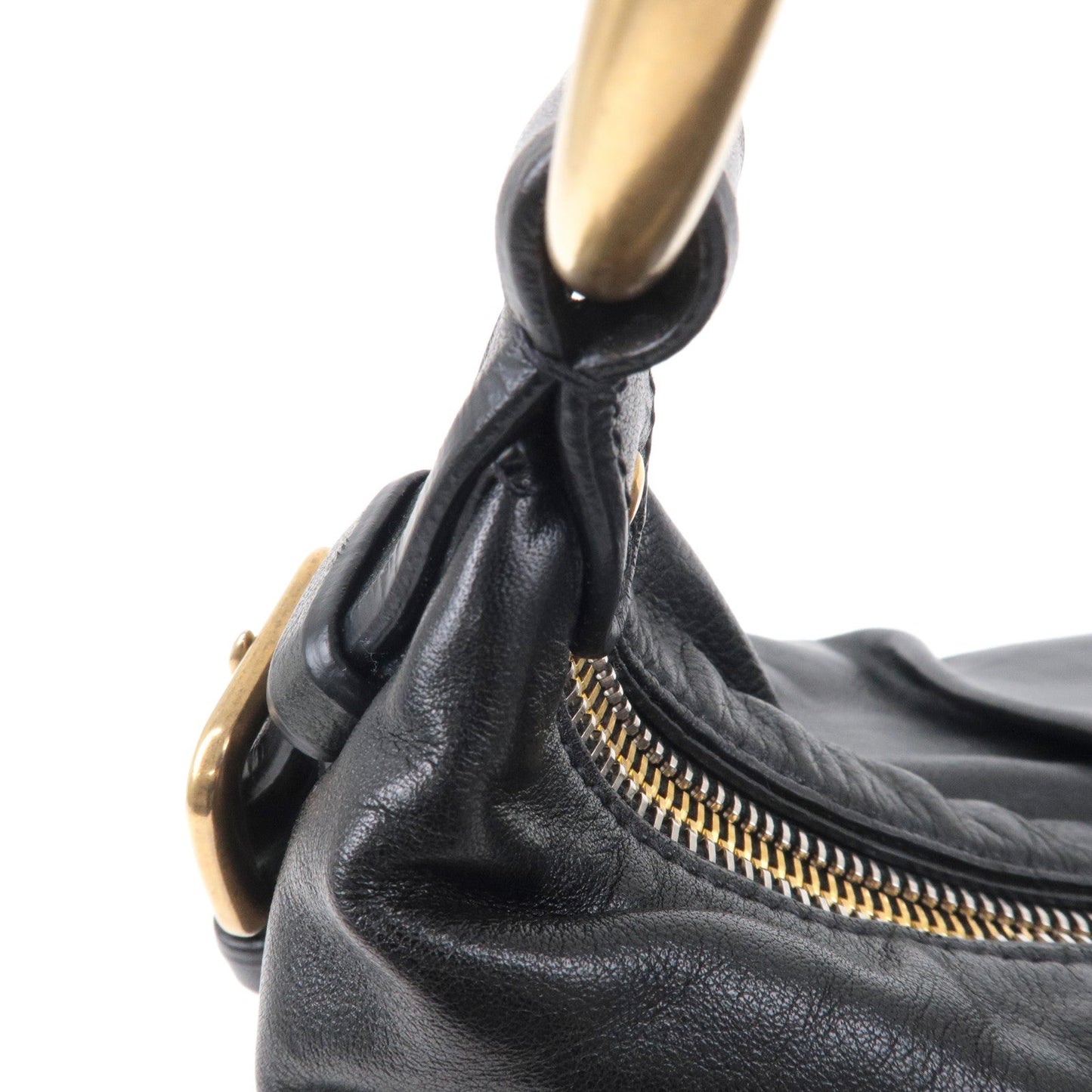 PRADA Logo Leather One Shoulder Bag NERO Black