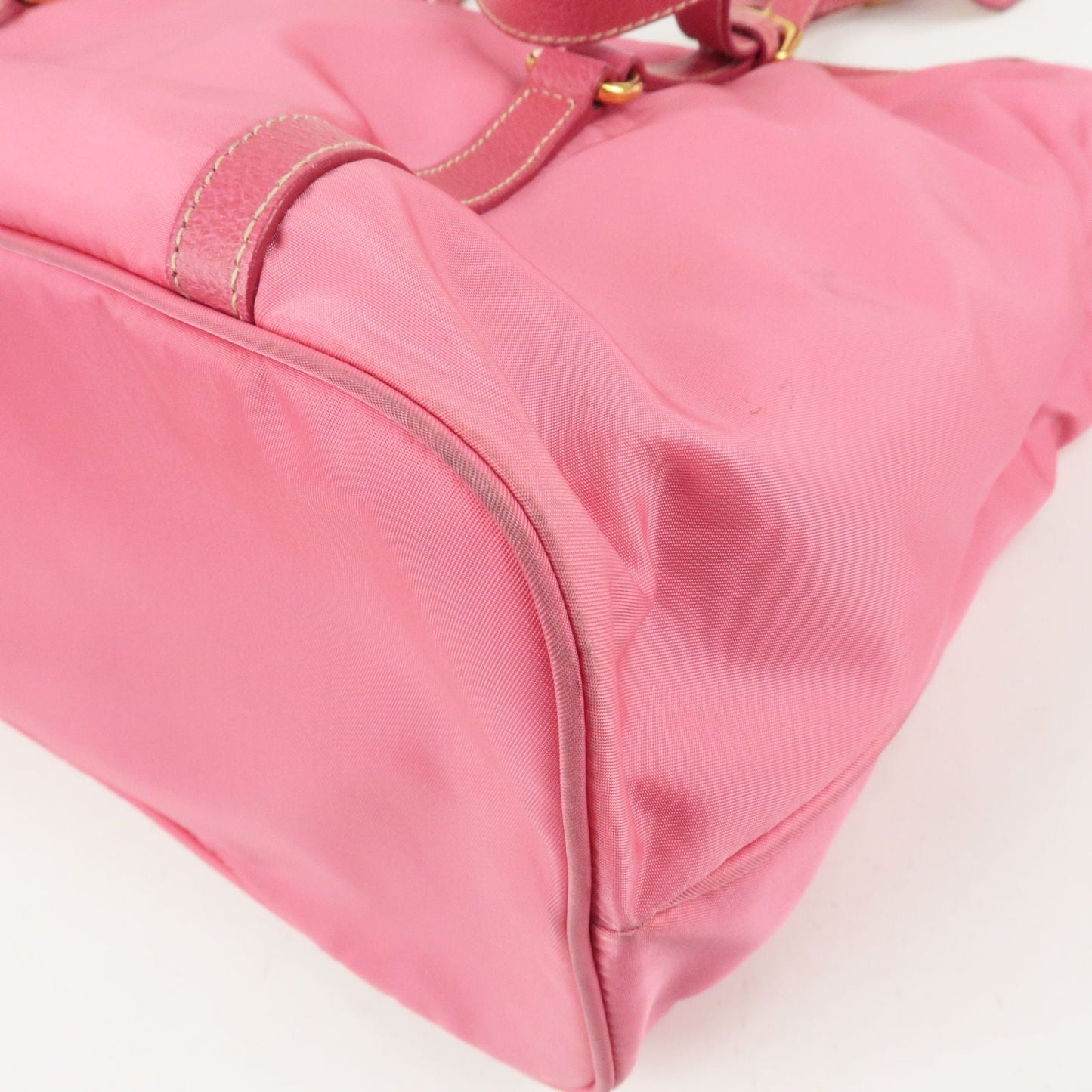 PRADA Logo Nylon Leather 2Way Bag Tote Bag Hand Bag Pink