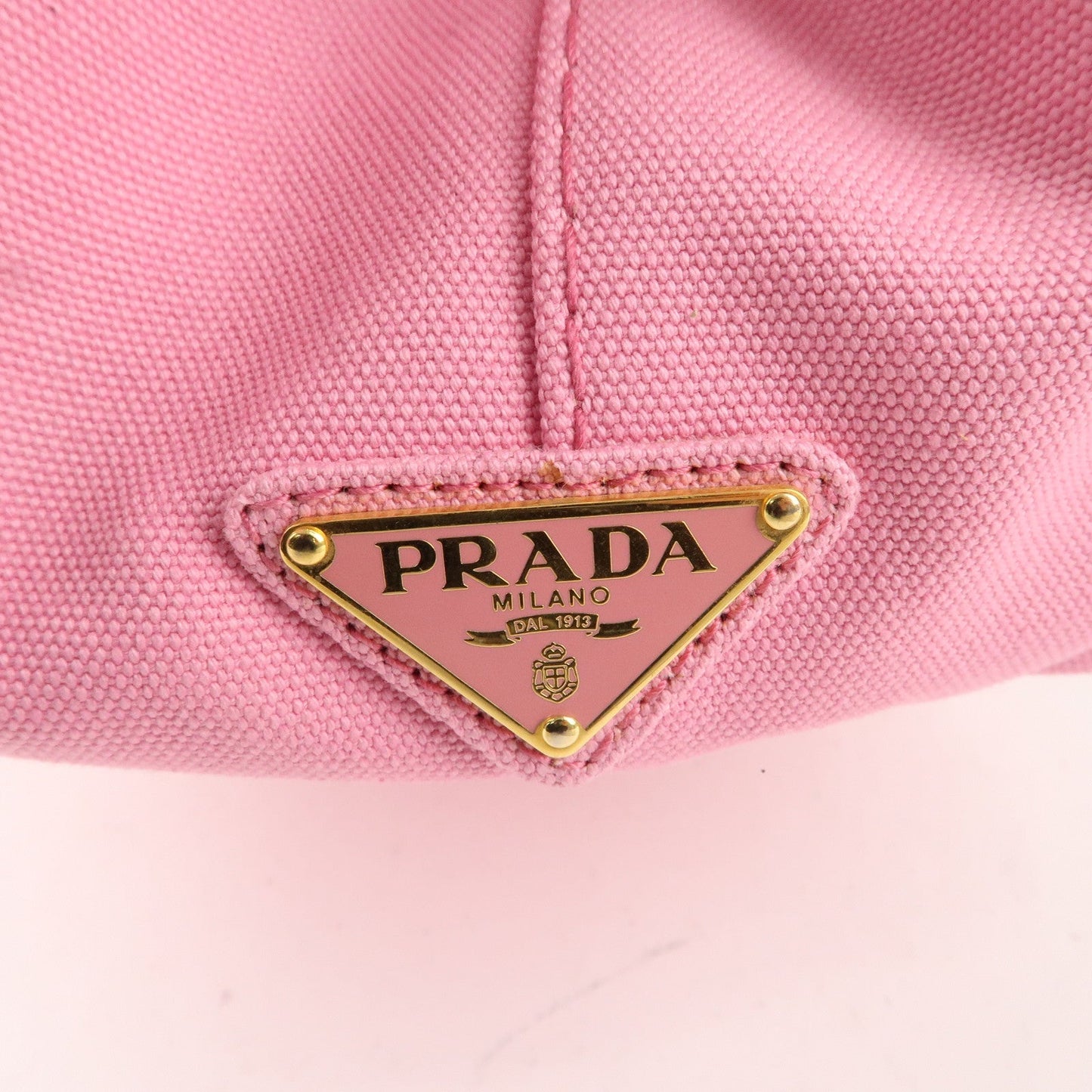 PRADA Logo Canvas Canapa Tote Bag Shoulder Bag Pink