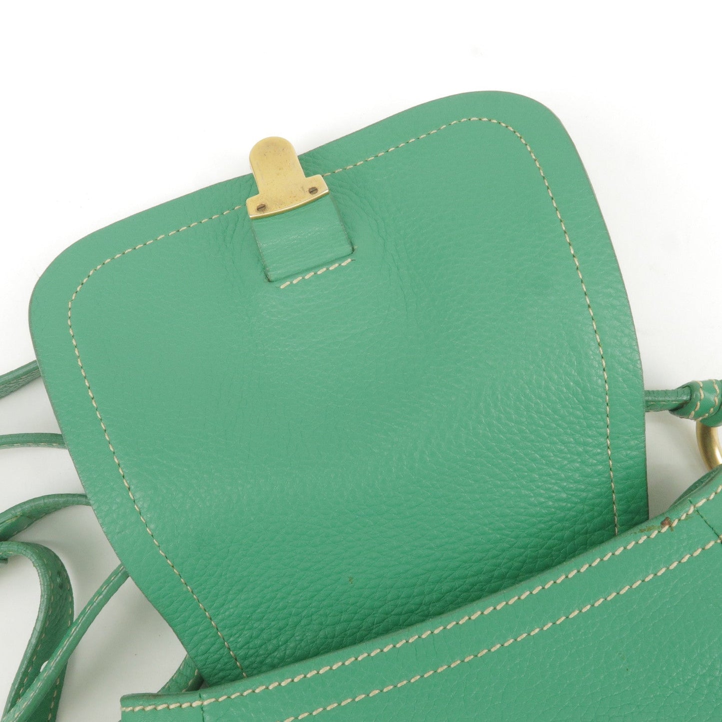 PRADA Logo Leather Shoulder Bag Crossbody Bag Green