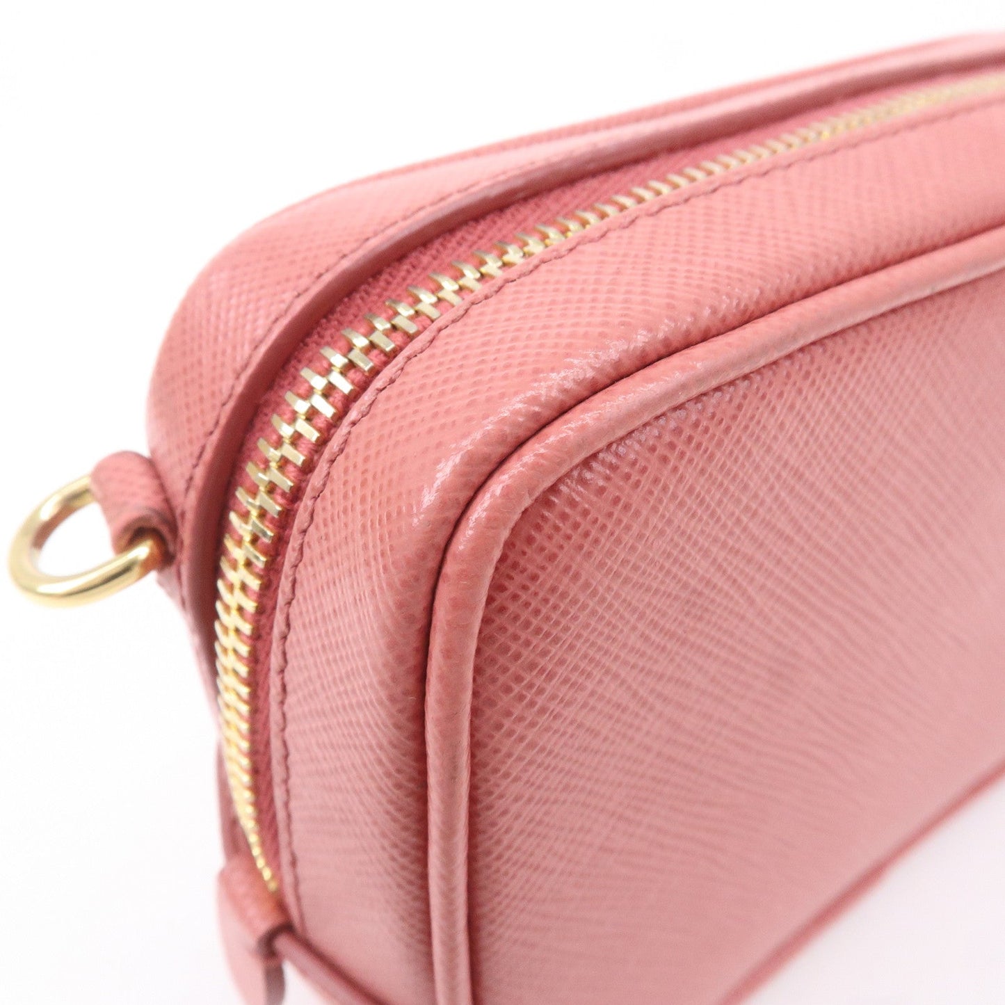 PRADA Logo Leather Crossbody Shoulder Bag Pink 1N1674