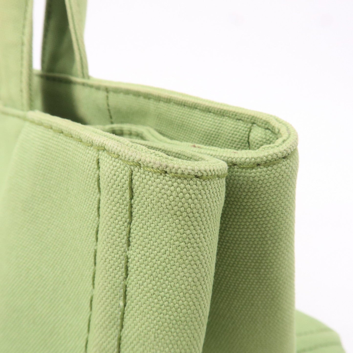 PRADA Canapa Canvas Tote Bag Hand Bag Green B1877B