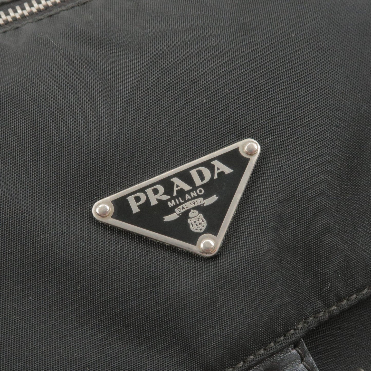 PRADA Nylon Leather Shoulder Bag NERO Black BT8994