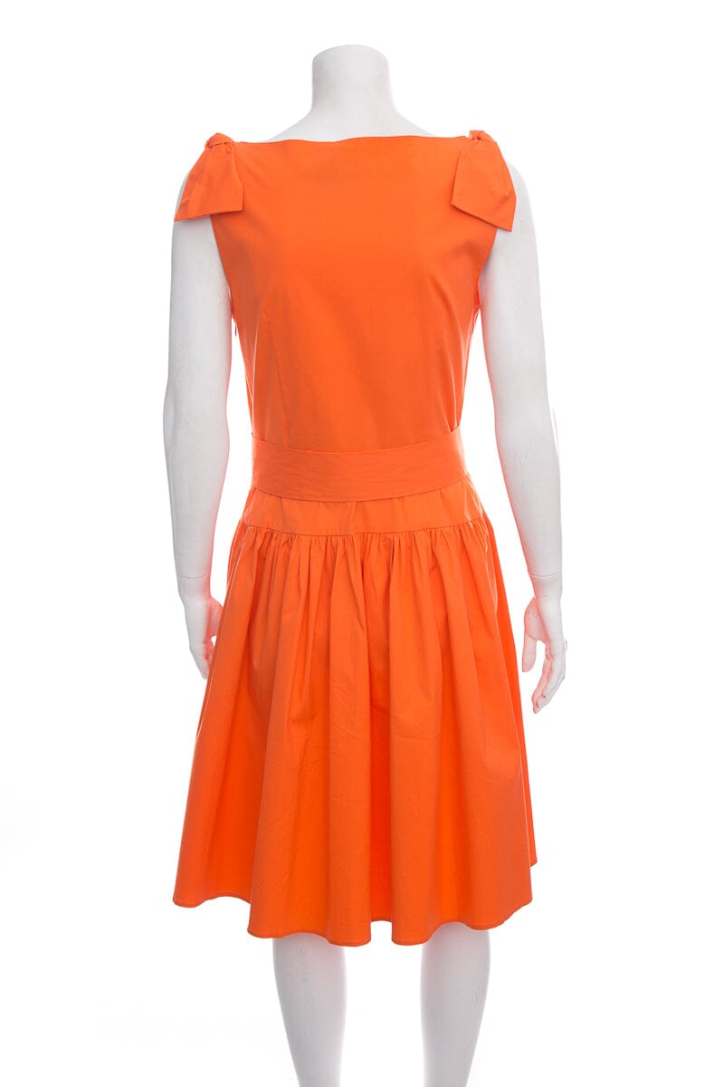 Prada Orange Cotton Midi Dress SZ 44