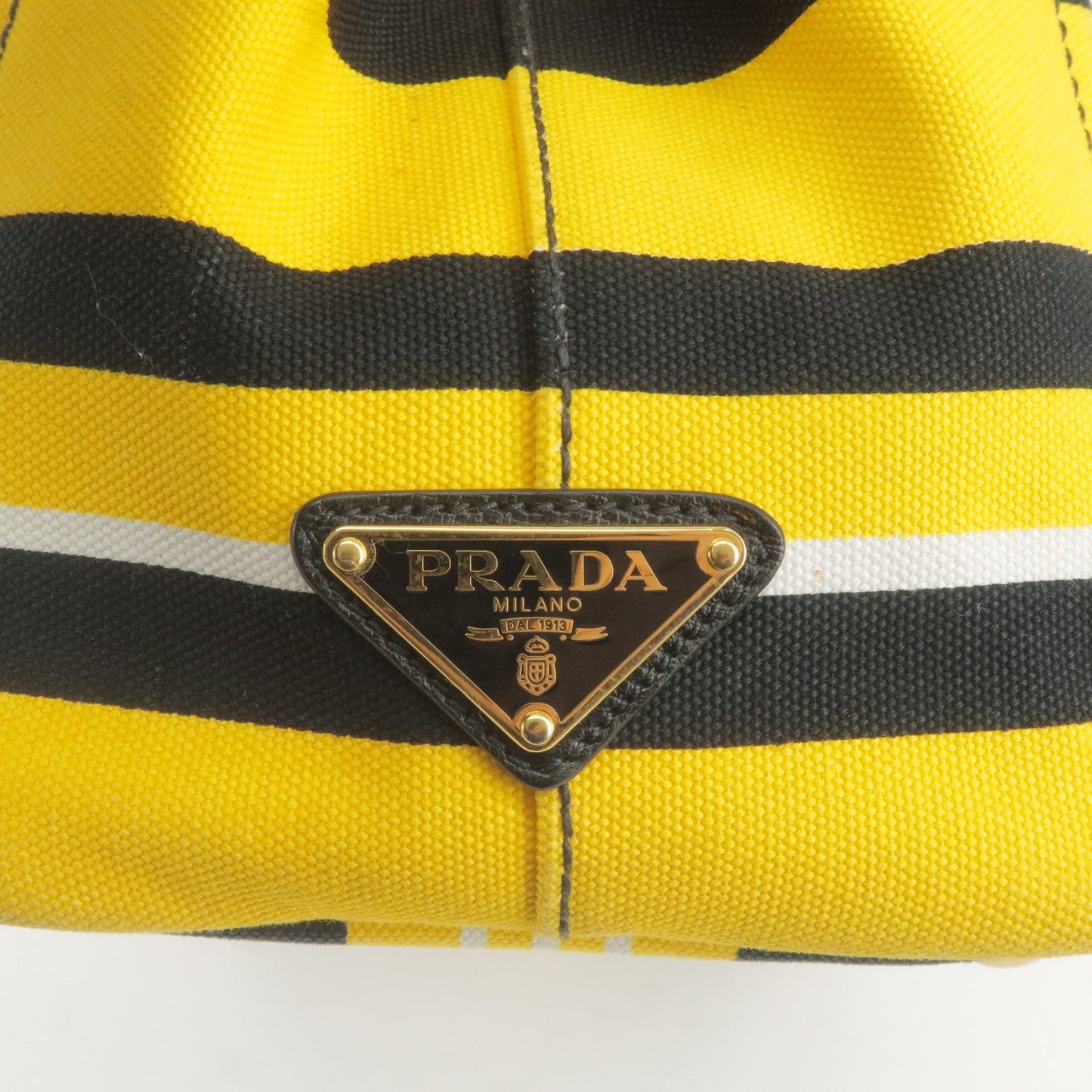 PRADA Canapa Mini Canvas 2Way Bag Shoulder Bag Yellow Black B2439B