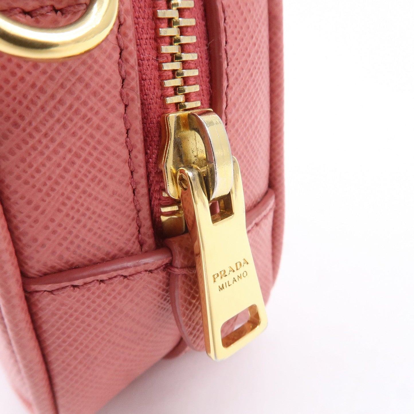 PRADA Logo Leather Crossbody Shoulder Bag Pink 1N1674