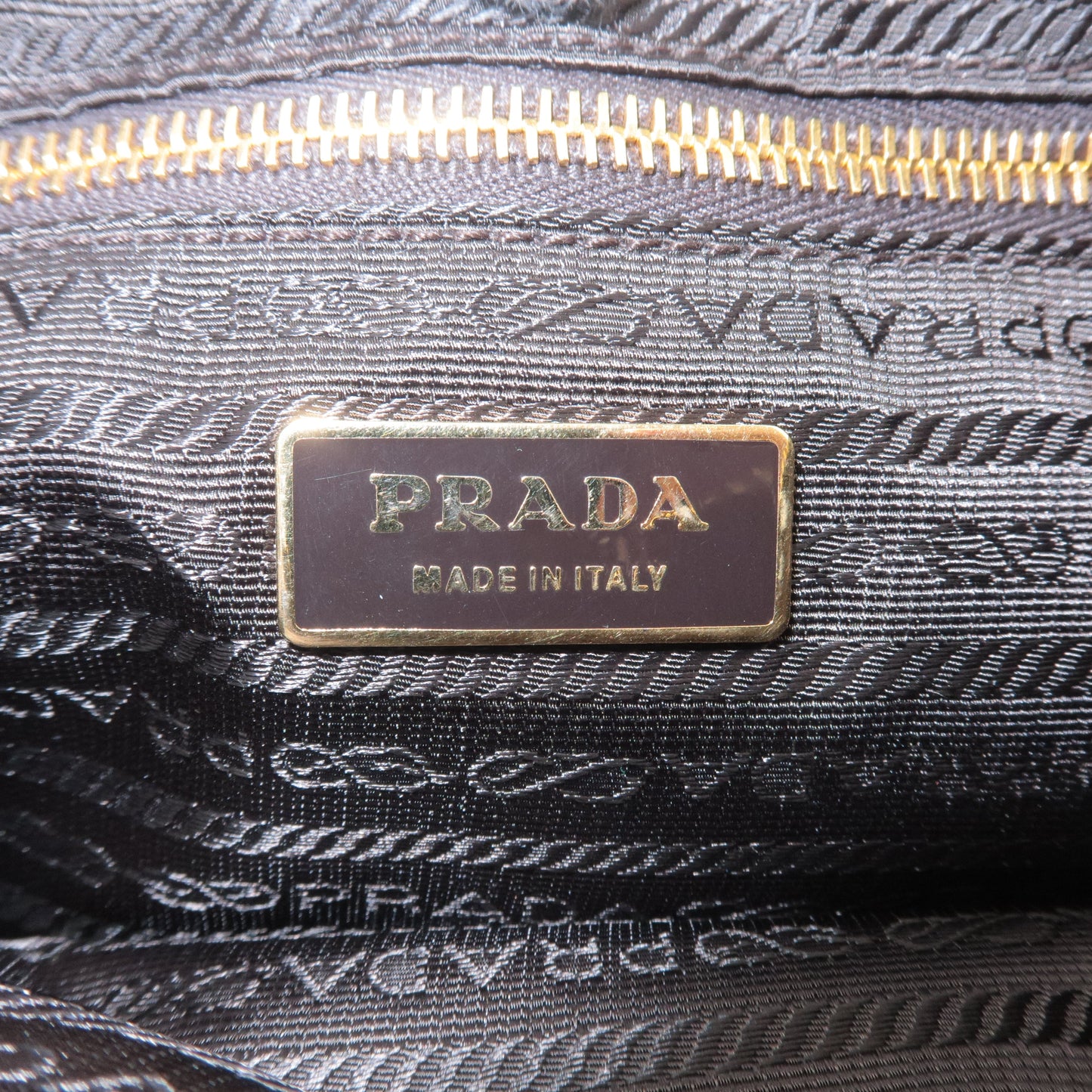 PRADA Logo Nylon Leather Shoulder Bag Brown Khaki BT0505