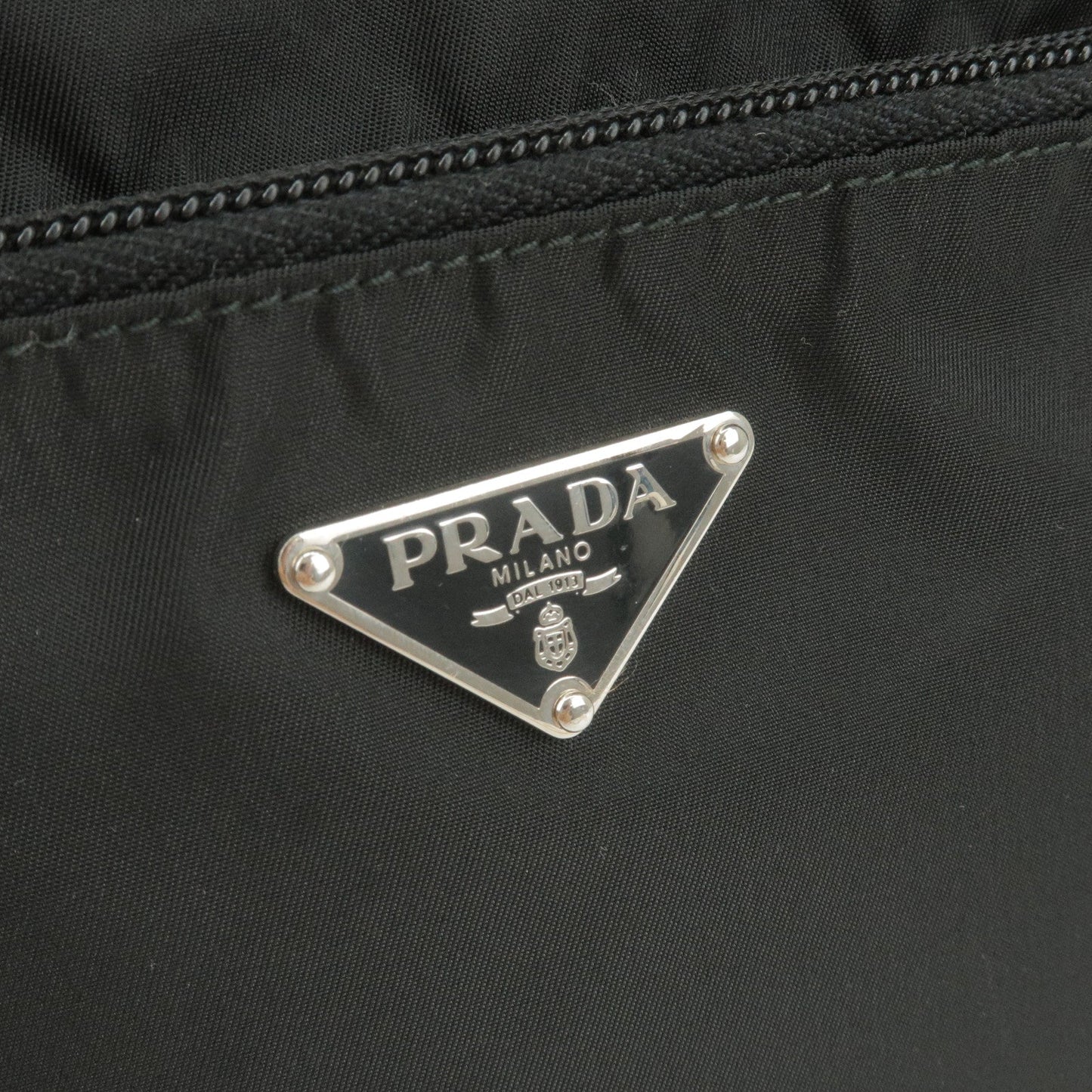 PRADA Logo Nylon Leather Shoulder Bag NERO Black  BT0166