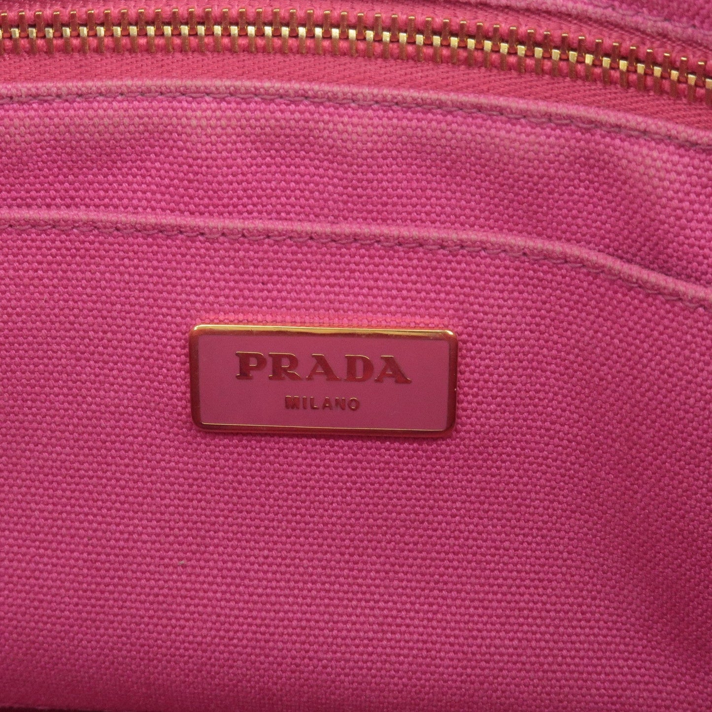 PRADA Logo Canapa Mini Canvas Hand Bag Tote Bag Pink