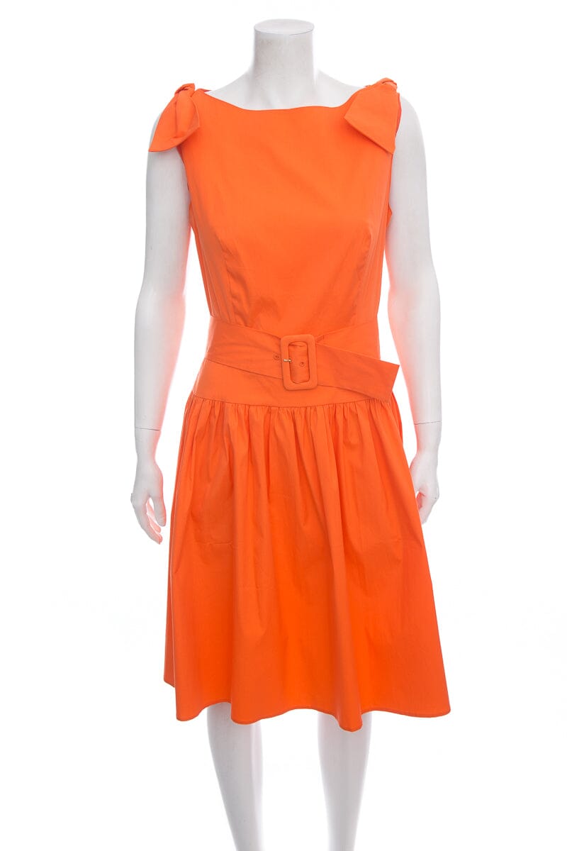 Prada Orange Cotton Midi Dress SZ 44