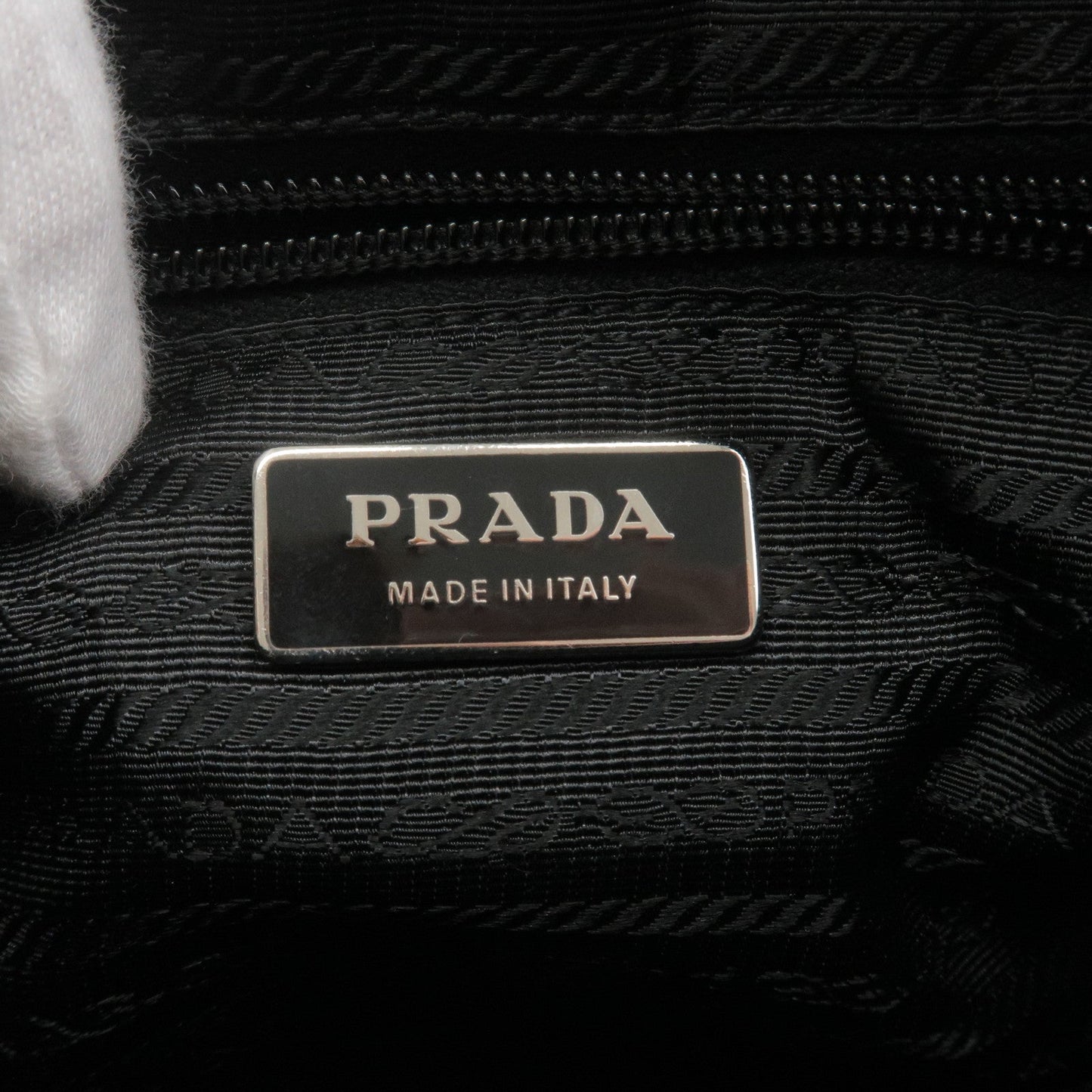 PRADA Logo Nylon Leather Shoulder Bag NERO Black VA0563