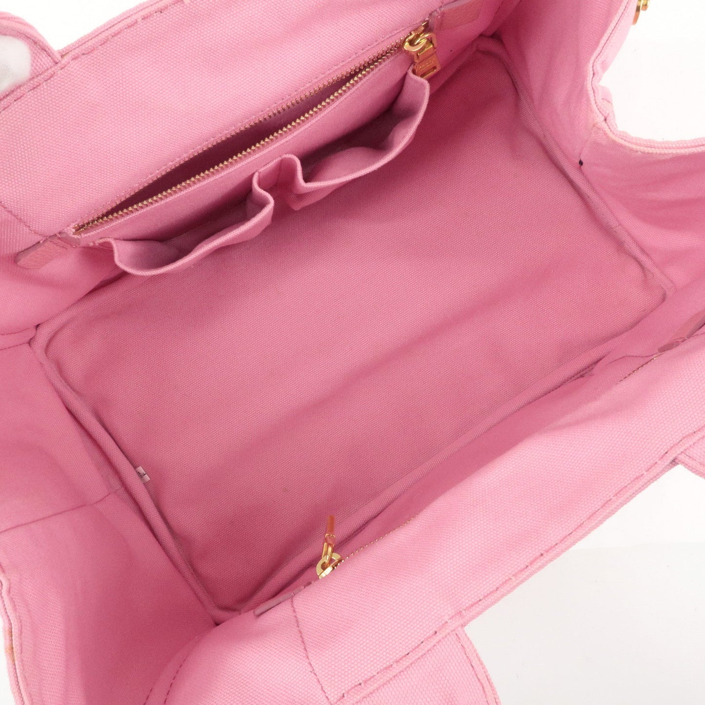 PRADA Logo Canapa CanvasTote Bag Hand Bag Pink B1877B