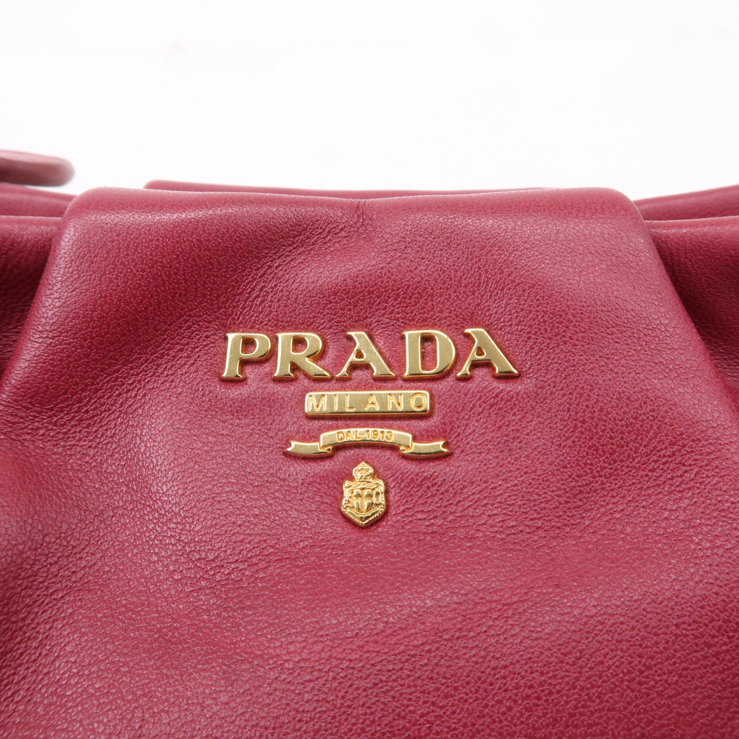 PRADA Leather Rose Corsage Hand Bag Pouch Pink 1N1439