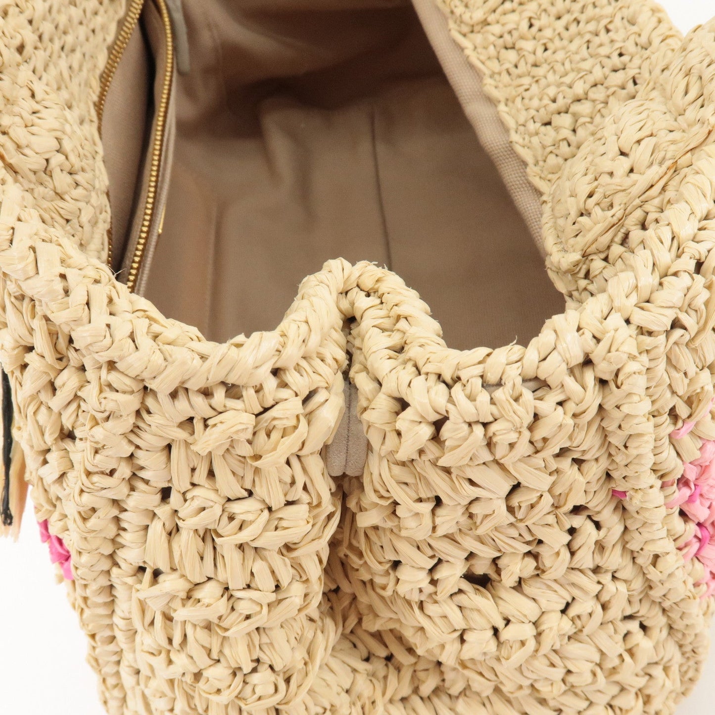 PRADA Raffia Canapa 2Way Bag Hand Bag Shoulder Bag Beige 1BG153