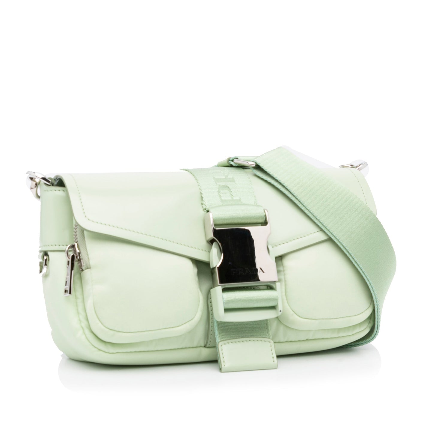 Prada Tessuto Crossbody Bag Light Green Leather