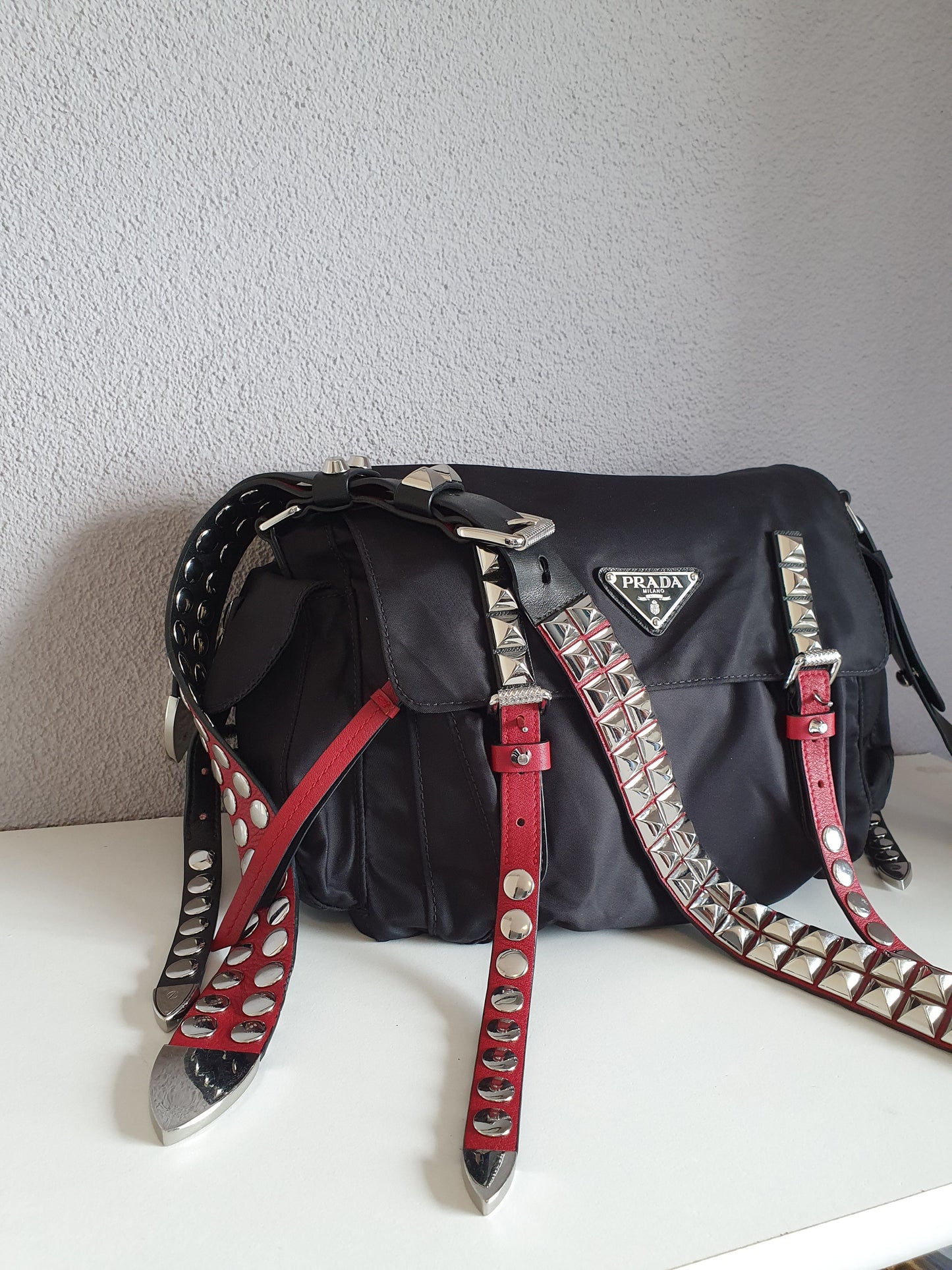 PRADA  re edition studded crossbody bag