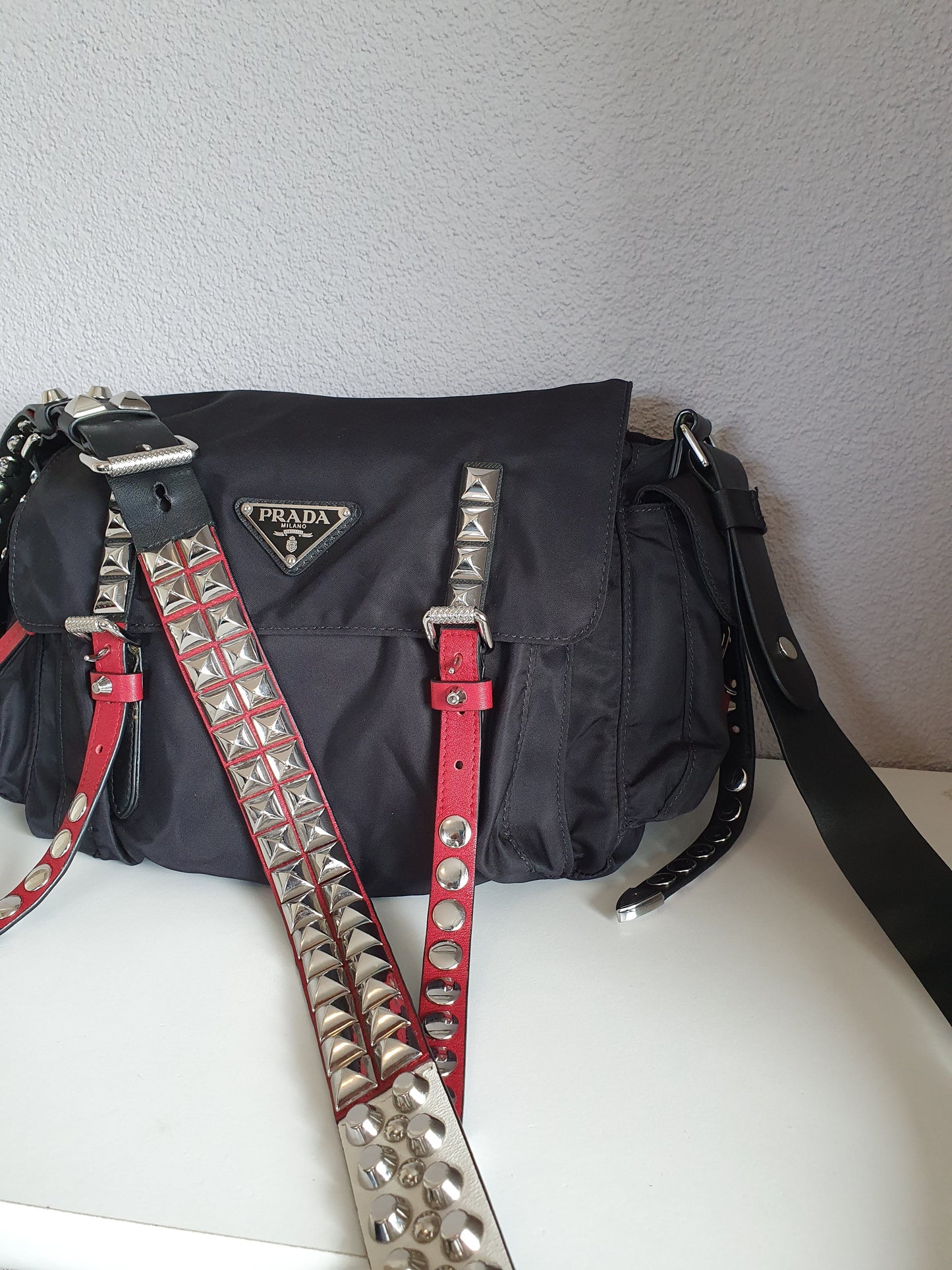 PRADA  re edition studded crossbody bag